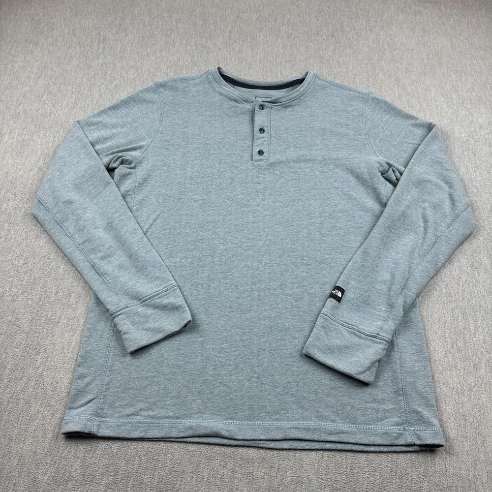 The North Face Shirt‎ Mens Large Blue Henley Long Sleeve Athletic Hiking Outdoor